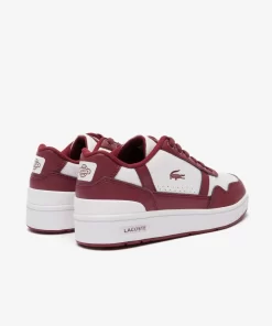 Lacoste Schuhe>Junior-Sneakers T-Clip Aus Synthetik Wht/Burg 2G1