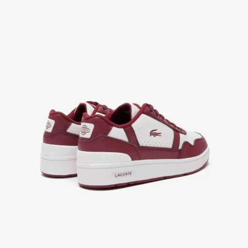 Lacoste Schuhe>Junior-Sneakers T-Clip Aus Synthetik Wht/Burg 2G1