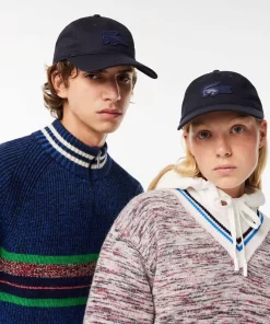 Lacoste Caps & Hüte>Kappe Aus Twill Mit Gestepptem Croc Navy Blau Hde