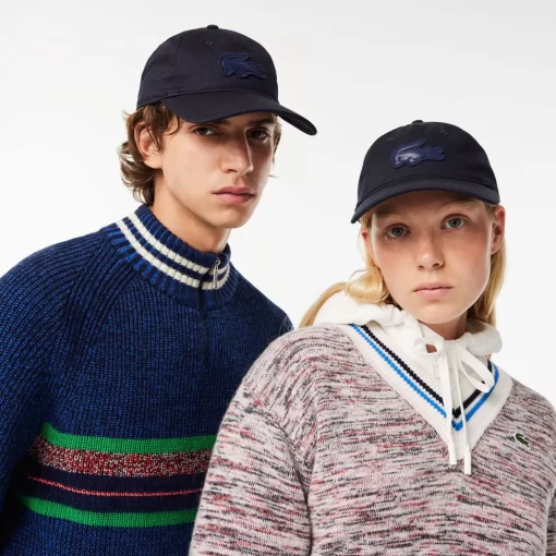 Lacoste Caps & Hüte>Kappe Aus Twill Mit Gestepptem Croc Navy Blau Hde