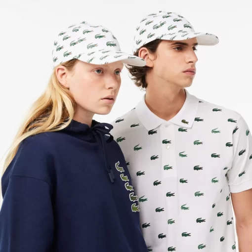 Lacoste Caps & Hüte>Kappe Mit Croc-Aufdruck Weis 001