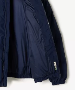 Lacoste Mädchenkleidung>Kapuzen-Pufferjacke Mit Krokodil Hinten Navy Blau 166