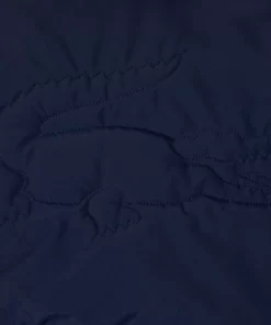 Lacoste Mädchenkleidung>Kapuzen-Pufferjacke Mit Krokodil Hinten Navy Blau 166