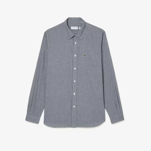 Lacoste Hemden>Kariertes Hemd Aus Baumwoll-Flanell Navy Blau / Weis Kg2