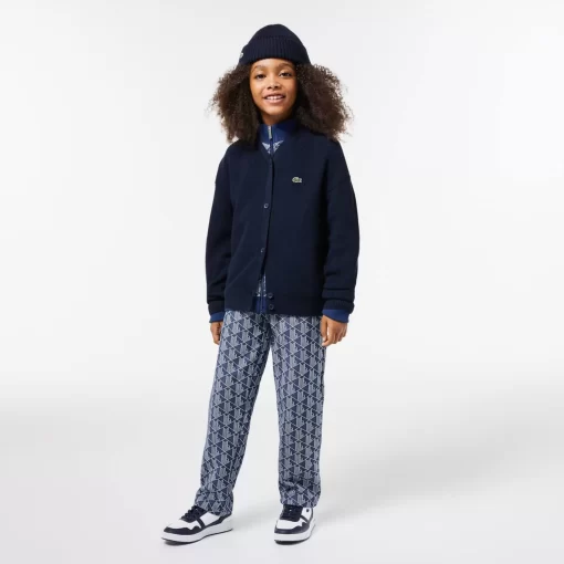 Lacoste Mädchenkleidung>Kinder Cardigan Mit Kontrast-Schriftzug Navy Blau 166