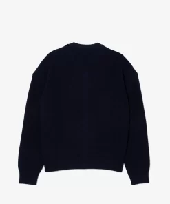 Lacoste Mädchenkleidung>Kinder Cardigan Mit Kontrast-Schriftzug Navy Blau 166