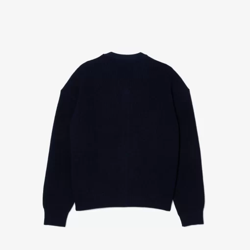 Lacoste Mädchenkleidung>Kinder Cardigan Mit Kontrast-Schriftzug Navy Blau 166