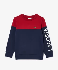 Lacoste Mädchenkleidung>Kinder Colorblock-Sweatshirt Aus Bio-Baumwoll-Fleece Burgunder / Navy Blau Iqf