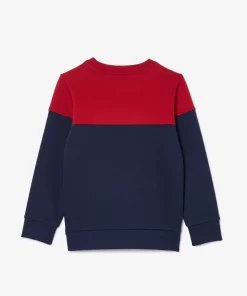 Lacoste Mädchenkleidung>Kinder Colorblock-Sweatshirt Aus Bio-Baumwoll-Fleece Burgunder / Navy Blau Iqf