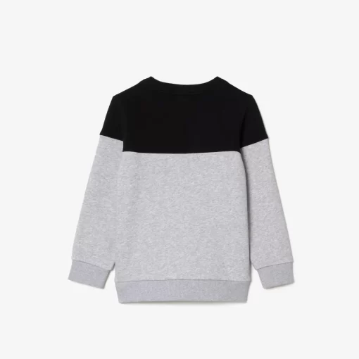 Lacoste Jungenkleidung>Kinder Colorblock-Sweatshirt Aus Bio-Baumwoll-Fleece Schwarz / Heidekraut Grau Snp