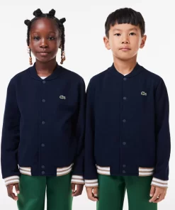 Lacoste Jungenkleidung>Kinder Hoodie Aus Bio-Baumwoll-Flanell Navy Blau / Weis Qrn