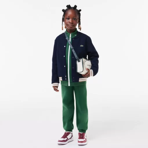 Lacoste Jungenkleidung>Kinder Hoodie Aus Bio-Baumwoll-Flanell Navy Blau / Weis Qrn