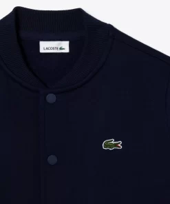 Lacoste Jungenkleidung>Kinder Hoodie Aus Bio-Baumwoll-Flanell Navy Blau / Weis Qrn