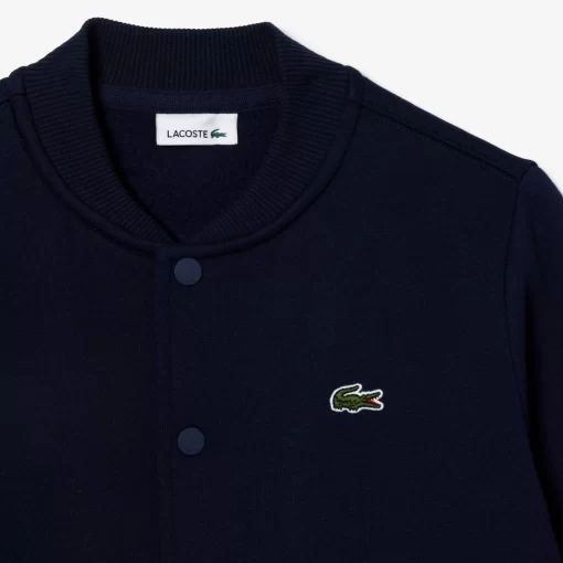 Lacoste Jungenkleidung>Kinder Hoodie Aus Bio-Baumwoll-Flanell Navy Blau / Weis Qrn