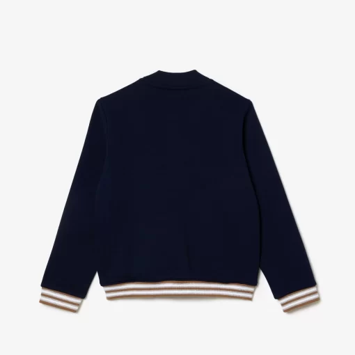 Lacoste Jungenkleidung>Kinder Hoodie Aus Bio-Baumwoll-Flanell Navy Blau / Weis Qrn