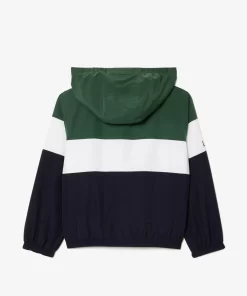 Lacoste Jungenkleidung>Kinder Jacke Aus Recyceltem Polyamid Dunkelgrun / Weis / Navy Blau Kid