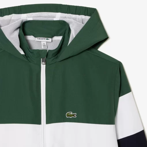 Lacoste Jungenkleidung>Kinder Jacke Aus Recyceltem Polyamid Dunkelgrun / Weis / Navy Blau Kid