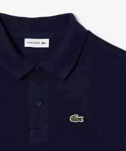 Lacoste Mädchenkleidung>Kinder Poloshirt Aus Bio-Baumwoll-Pique Mit Colourblock Navy Blau / Burgunder Isv