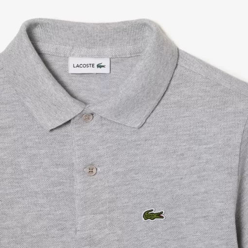 Lacoste Jungenkleidung>Kinder Poloshirt Aus Bio-Baumwoll-Pique Mit Colourblock Heidekraut Grau / Schwarz 80P