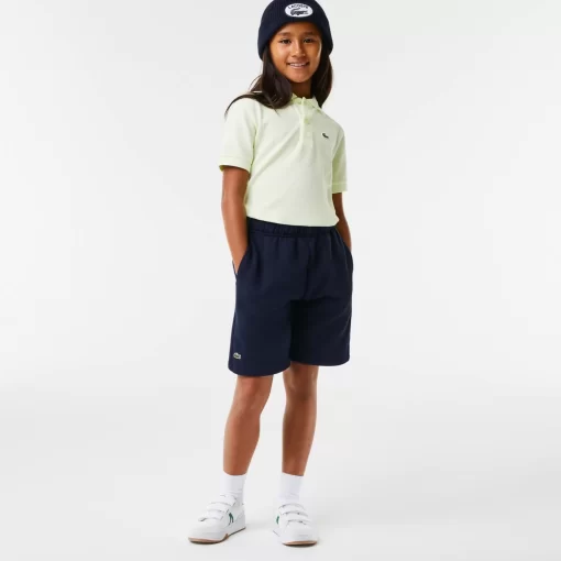 Lacoste Mädchenkleidung>Kinder Shorts Aus Aufgerautem Bio-Baumwoll-Fleece Navy Blau 166