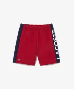 Lacoste Mädchenkleidung>Kinder Shorts Aus Bio-Baumwolle Mit Farbstreifen Burgunder / Navy Blau Iqf