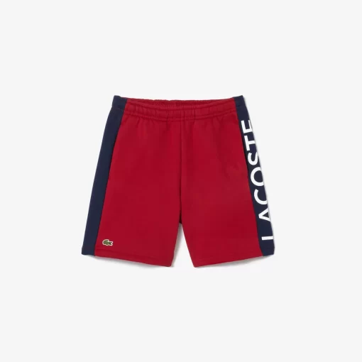 Lacoste Mädchenkleidung>Kinder Shorts Aus Bio-Baumwolle Mit Farbstreifen Burgunder / Navy Blau Iqf