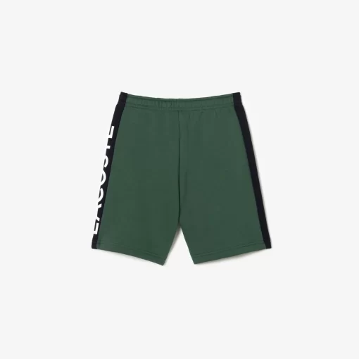 Lacoste Mädchenkleidung>Kinder Shorts Aus Bio-Baumwolle Mit Farbstreifen Dunkelgrun / Navy Blau Kzi