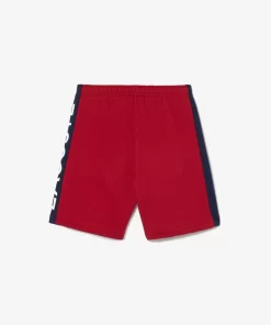 Lacoste Mädchenkleidung>Kinder Shorts Aus Bio-Baumwolle Mit Farbstreifen Burgunder / Navy Blau Iqf