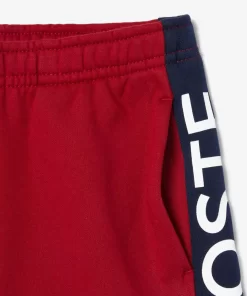 Lacoste Mädchenkleidung>Kinder Shorts Aus Bio-Baumwolle Mit Farbstreifen Burgunder / Navy Blau Iqf