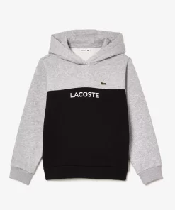 Lacoste Jungenkleidung>Kinder Sweatshirt Aus Baumwoll-Flanell Heidekraut Grau / Schwarz 80P