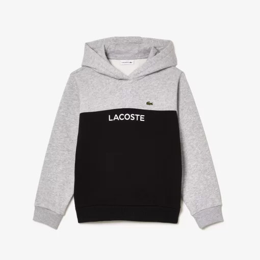 Lacoste Jungenkleidung>Kinder Sweatshirt Aus Baumwoll-Flanell Heidekraut Grau / Schwarz 80P