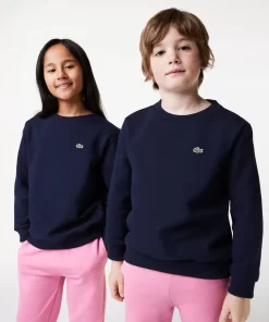 Lacoste Mädchenkleidung>Kinder Sweatshirt Aus Baumwoll-Flanell Navy Blau 166