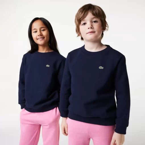 Lacoste Mädchenkleidung>Kinder Sweatshirt Aus Baumwoll-Flanell Navy Blau 166