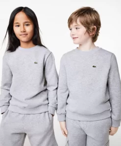 Lacoste Mädchenkleidung>Kinder Sweatshirt Aus Baumwoll-Flanell Heidekraut Grau Cca