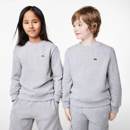 Lacoste Mädchenkleidung>Kinder Sweatshirt Aus Baumwoll-Flanell Heidekraut Grau Cca