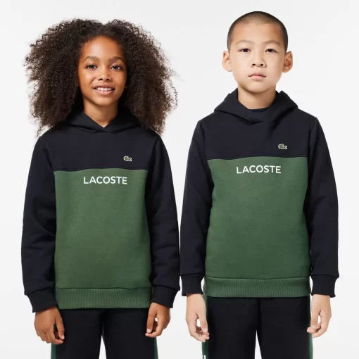 Lacoste Jungenkleidung>Kinder Sweatshirt Aus Baumwoll-Flanell Navy Blau / Dunkelgrun Mi7