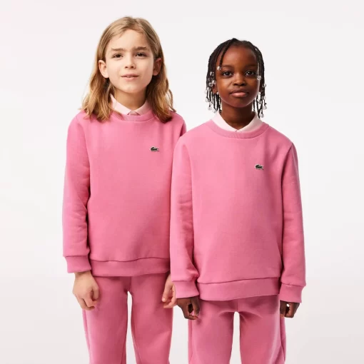 Lacoste Mädchenkleidung>Kinder Sweatshirt Aus Baumwoll-Flanell Reseda Rosa 2R3