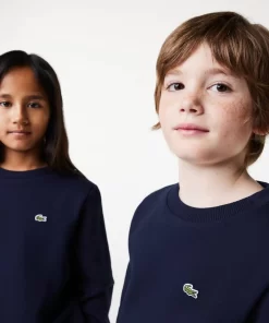 Lacoste Mädchenkleidung>Kinder Sweatshirt Aus Baumwoll-Flanell Navy Blau 166