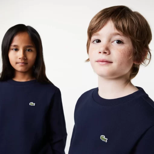 Lacoste Mädchenkleidung>Kinder Sweatshirt Aus Baumwoll-Flanell Navy Blau 166