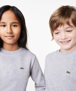 Lacoste Mädchenkleidung>Kinder Sweatshirt Aus Baumwoll-Flanell Heidekraut Grau Cca