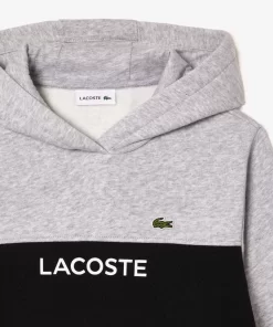 Lacoste Jungenkleidung>Kinder Sweatshirt Aus Baumwoll-Flanell Heidekraut Grau / Schwarz 80P