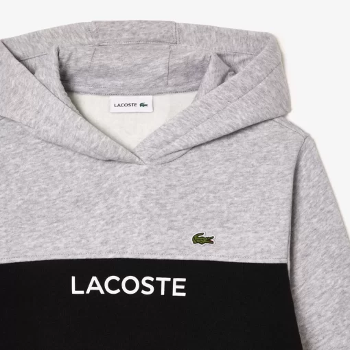 Lacoste Jungenkleidung>Kinder Sweatshirt Aus Baumwoll-Flanell Heidekraut Grau / Schwarz 80P