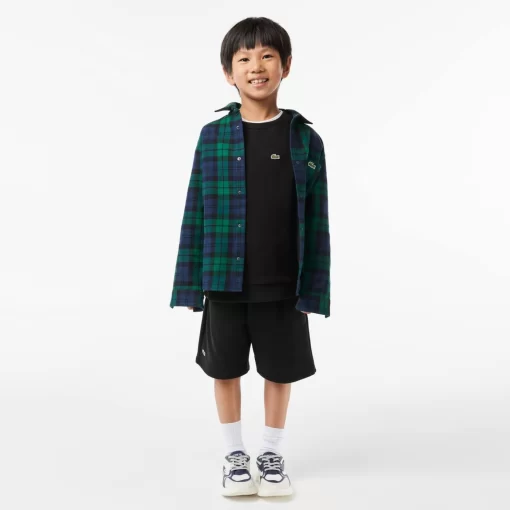 Lacoste Mädchenkleidung>Kinder Sweatshirt Aus Baumwoll-Flanell Schwarz 031