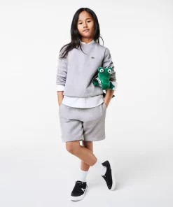 Lacoste Mädchenkleidung>Kinder Sweatshirt Aus Baumwoll-Flanell Heidekraut Grau Cca