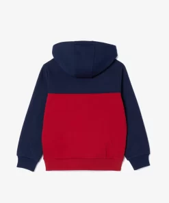 Lacoste Mädchenkleidung>Kinder Sweatshirt Aus Baumwoll-Flanell Navy Blau / Burgunder Isv