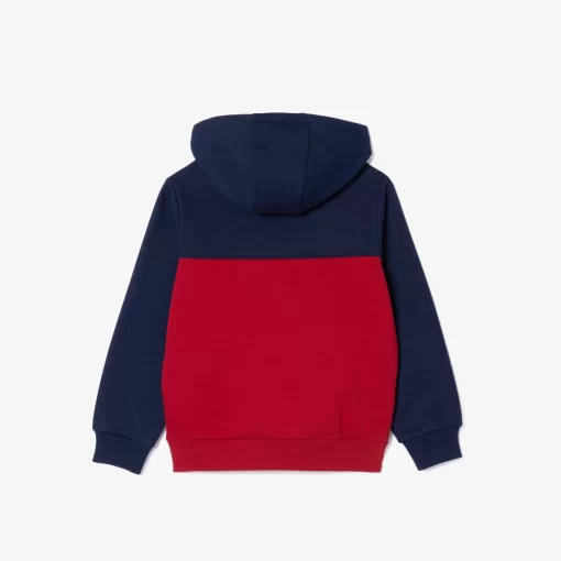 Lacoste Mädchenkleidung>Kinder Sweatshirt Aus Baumwoll-Flanell Navy Blau / Burgunder Isv