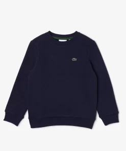 Lacoste Mädchenkleidung>Kinder Sweatshirt Aus Baumwoll-Flanell Navy Blau 166