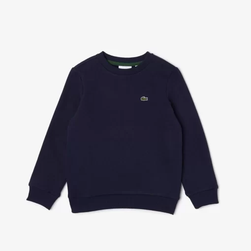 Lacoste Mädchenkleidung>Kinder Sweatshirt Aus Baumwoll-Flanell Navy Blau 166