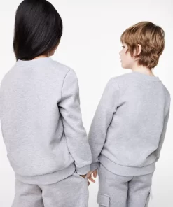 Lacoste Mädchenkleidung>Kinder Sweatshirt Aus Baumwoll-Flanell Heidekraut Grau Cca