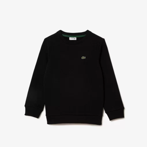 Lacoste Mädchenkleidung>Kinder Sweatshirt Aus Baumwoll-Flanell Schwarz 031